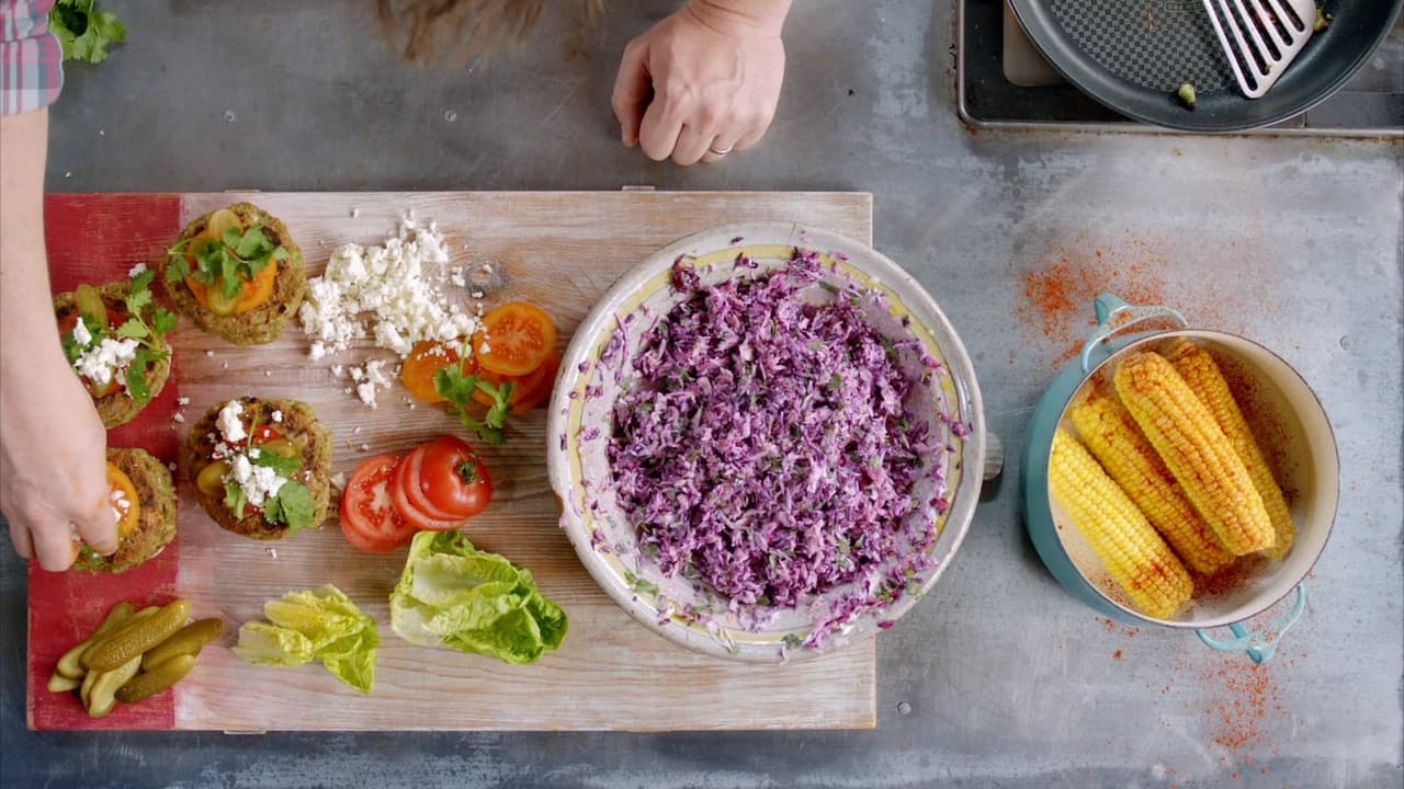 Rosemary Chicken and Happy Cow Burgers