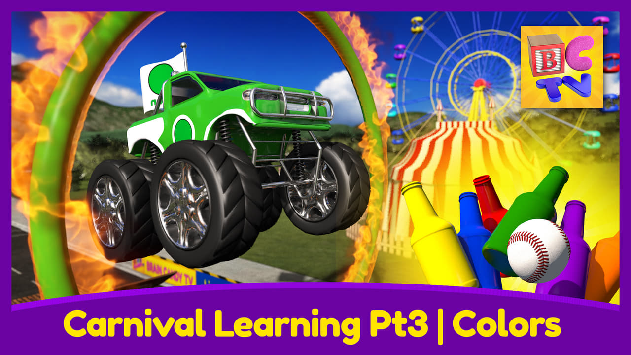 Carnival Learning Pt3  Learn Colors with Monster Trucks and a Carnival Game for Kids