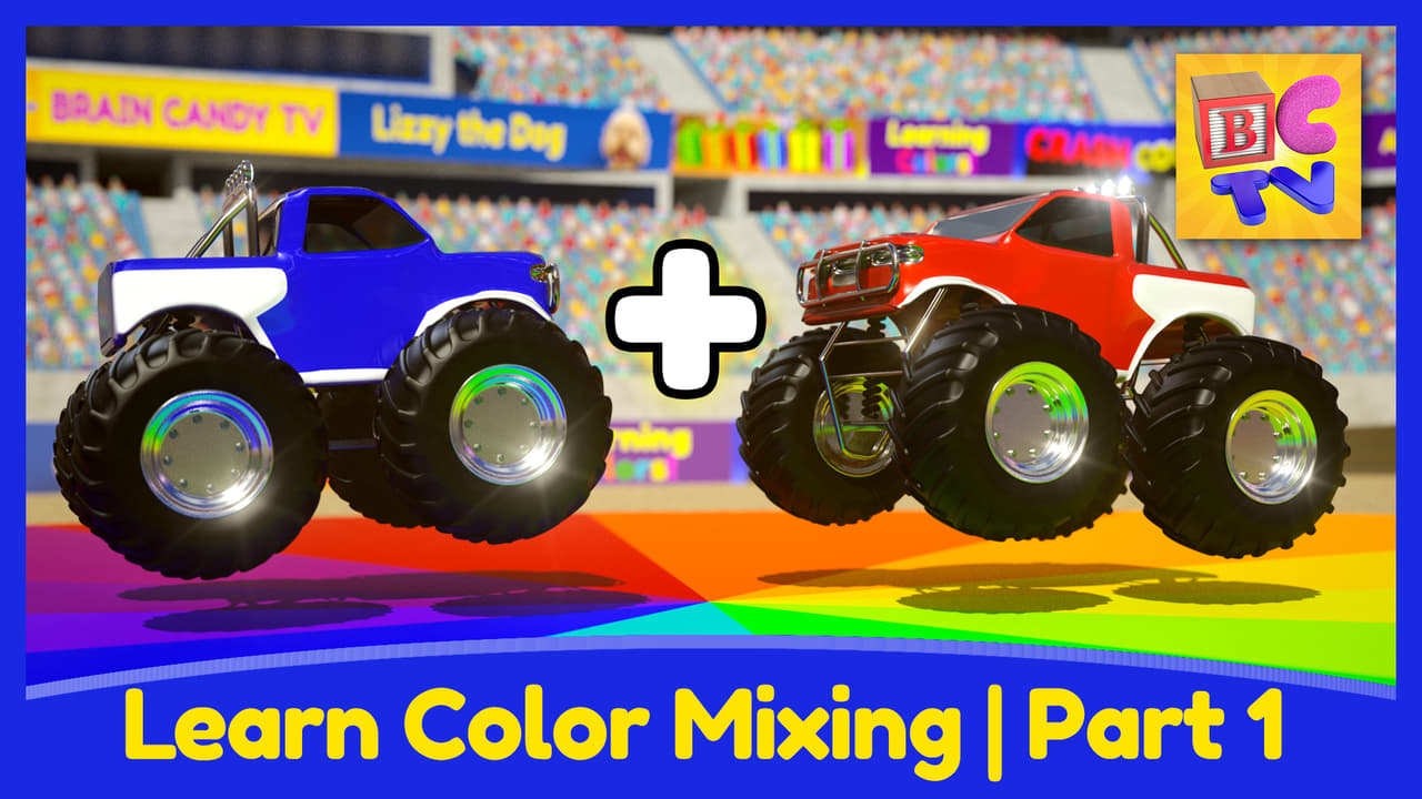 Learn Color Mixing with Monster Trucks  Part 1