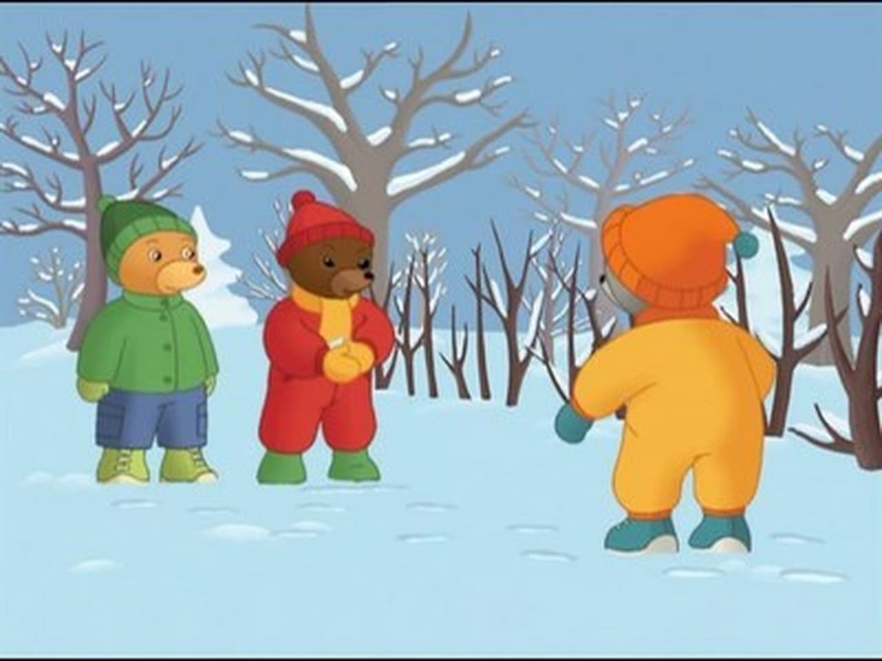 Little Brown Bear makes some snowballs