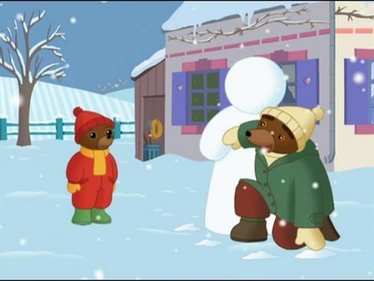 Little Brown Bear makes a snowman