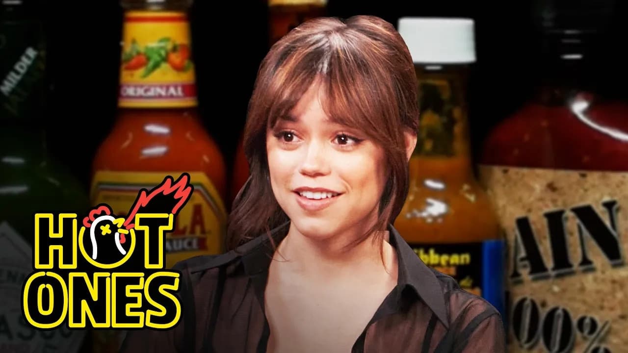 Jenna Ortega Doesnt Flinch While Eating Spicy Wings
