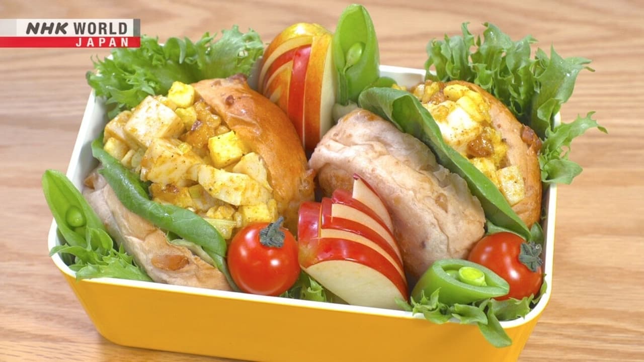 Sweet Chili Chicken Tatsuta Bento  Curry Chicken Salad Sandwich