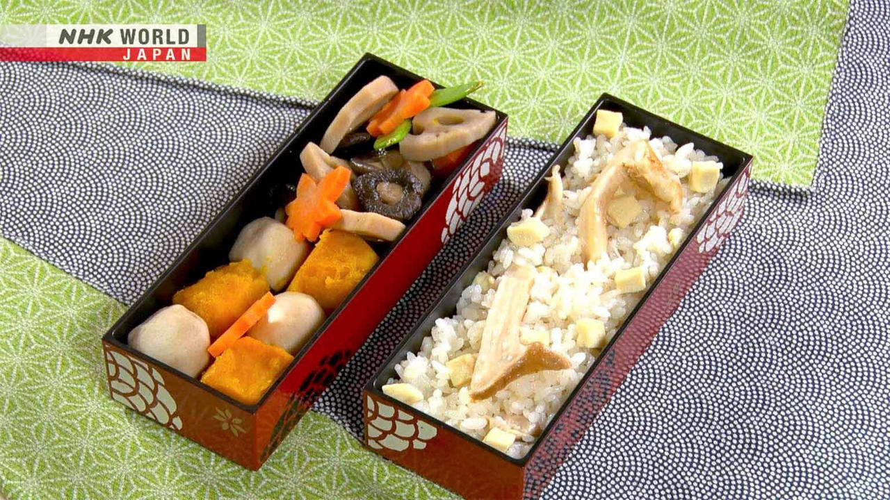 Koyadofu and Chicken Teriyaki Bento  Koyadofu and Matsutake Rice Bento