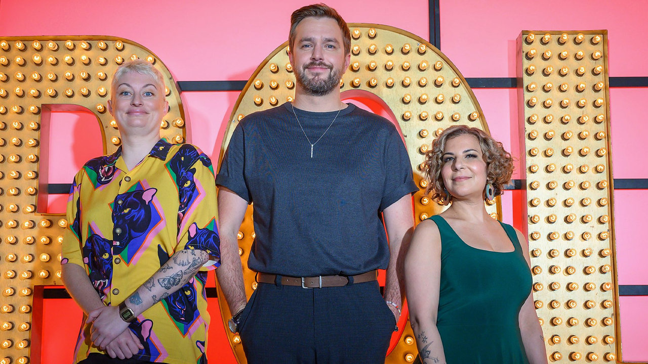 Iain Stirling Harriet Dyer  Maria Shehata