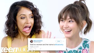Liza Koshy and Kimiko Glenn Compete in a Compliment Battle  Teen Vogue