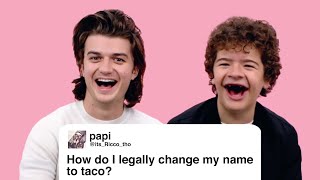 Stranger Things Gaten Matarazzo and Joe Keery Give Advice to Strangers on the Internet  Glamour