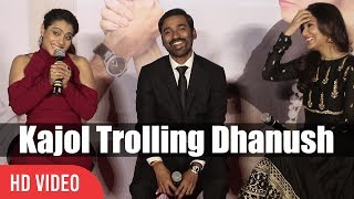 Kajol Trolling Dhanush  Funny Moment  Velai Illa Pattadhaari 2 Trailer Launch  VIP 2 Lalkar