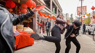 Kung Fu 1x01 Nicky vs Bandits Street fight scene