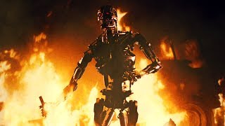 Sarah Connor and Kyle Reese vs T800 Endoskeleton  The Terminator Open Matte Remastered