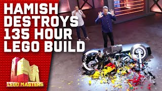 Hamish smashes a LEGO motorbike that took 135 hours to make  LEGO Masters Australia 2020