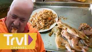 Crickets and Stuffed Frog in the Philippines  Bizarre Foods with Andrew Zimmern  Travel Channel