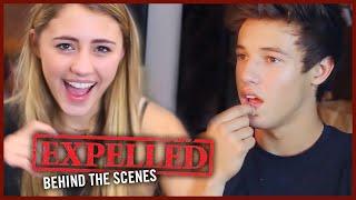Cameron Dallas and Lia Marie Johnson Pop Quiz Challenge on EXPELLED Set  Behind the Scenes