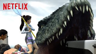 Face to Face with a Mosasaurus  Jurassic World Camp Cretaceous  Netflix After School
