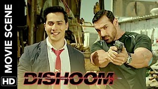 Varun shows the power of a cop  Dishoom  Movie Scene