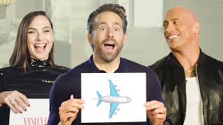 Ryan Reynolds Gal Gadot  Dwayne Johnson Test How Well They Know Each Other  Vanity Fair Game Show