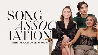 Kiernan Shipka Isabel Merced and Anna Akana Let It Snow in a Game of Song Association  ELLE