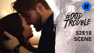 Good Trouble Season 2 Finale  Evan  Mariana Kiss For The First Time  Freeform
