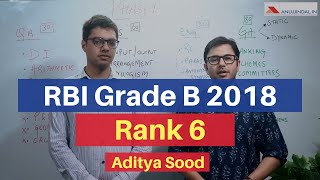 RBI Grade B Toppers Strategy  ALL INDIA RANK 6  Aditya Sood Interview with Anuj Jindal