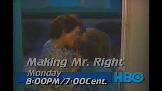 Making Mr Right 1988 HBO promo