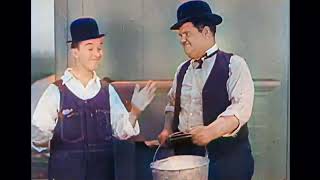 Laurel  Hardy  The Finishing Touch  Full Episode Colorized in English