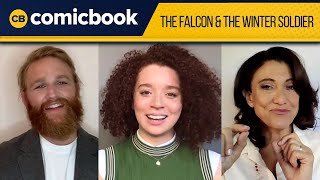 The Falcon And Winter Soldier Cast Interview Wyatt Russell Erin Kellyman Amy Aquino