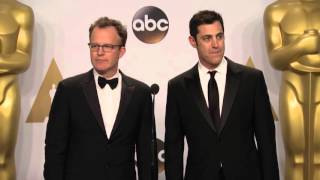 Spotlight Josh Singer  Tom McCarthy Best Original Screenplay Oscars Backstage Interview 2016