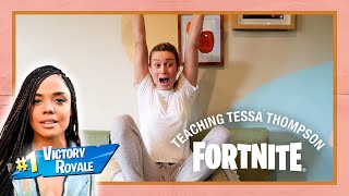 Teaching Tessa Thompson How To Play Fortnite