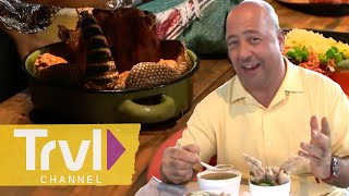 Armadillo  6 More CRAZY Dishes from Season 1  Bizarre Foods with Andrew Zimmern  Travel Channel