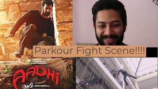 Pranav Mohanlal Parkour fight scene Reaction  Aadhi  Jeethu Joseph