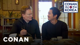 Conan  Steven Yeun Enjoy A Traditional Korean Meal  CONAN on TBS