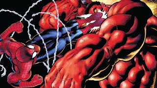 Spiderman fights Red Hulk
