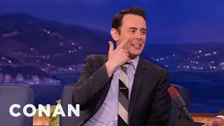 George Clooney Cut Off Colin Hanks On The Red Carpet  CONAN on TBS