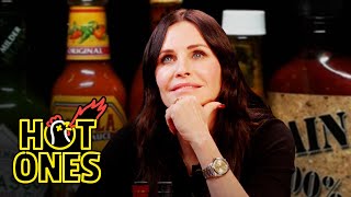 Courteney Cox Becomes Friends With Spicy Wings  Hot Ones