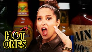 Salma Hayek Adopts Sean Evans While Eating Spicy Wings  Hot Ones