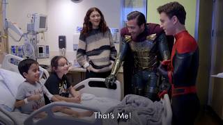 SpiderMan Cast Tom Holland Zendaya Jake Gyllenhaal Surprises Kids at Childrens Hospital LA