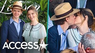 Thomas BrodieSangster  Talulah Riley KISS At WIMBLEDON