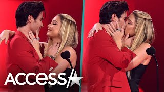 Outer Banks Chase Stokes  Madelyn Cline Kiss at MTV Movie  TV Awards