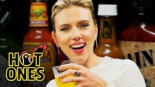 Scarlett Johansson Tries To Not Spoil Avengers While Eating Spicy Wings  Hot Ones