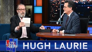 Hugh Laurie Reads The 57 Thank You Notes He Mailed To Stephen Colbert