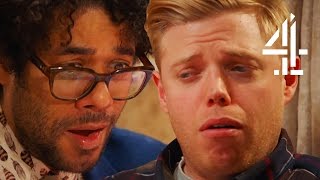 Richard Ayoade  Rob Beckett Seriously Struggle To Eat Lard And Caviar  Travel Man 48 Hours In
