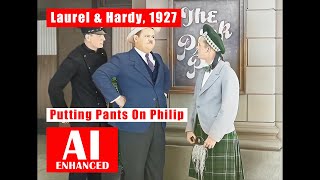 Laurel  Hardy  Putting Pants On Philip 1927 AI Enhanced Sharpest  Cleanest Version On YT HD