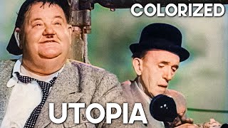 Utopia  COLORIZED  Stan Laurel  Oliver Hardy  Classic Comedy Film