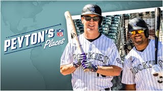 Russell Wilson  Peyton Manning take batting practice at Coors Field  Peytons Places on ESPN