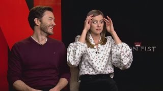 IRON FIST Jessica Stroup shows off weird talents and Tom Pelphrey hits back at critics
