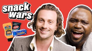 Aaron TaylorJohnson  Brian Tyree Henry Have Wild Reactions To Snacks  Snack Wars  LADbible TV