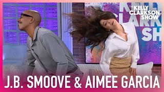 Aimee Garcia Teaches Kelly  JB Smoove How To Whip Their Hair Like Pop Stars