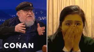 George R R Martin Watches Red Wedding Reaction Videos  CONAN on TBS