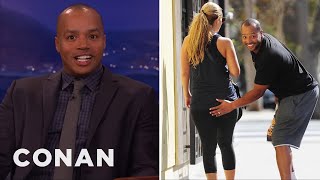 Donald Faisons Booty Grab Got Caught By The Paparazzi  CONAN on TBS
