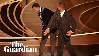 Watch the uncensored moment Will Smith smacks Chris Rock on stage at the Oscars drops Fbomb